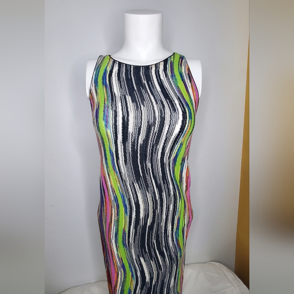 🔥HostPick🔥MISSONI size 42 -midi knit dress- colorful striped-sleveless